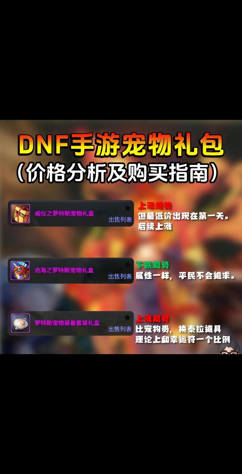 dnf宠物怎么得划算？比较付费与免费利弊
