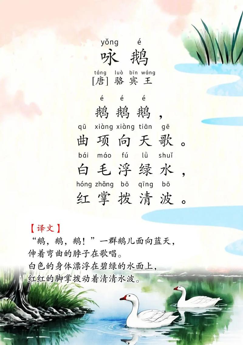 鹅鹅鹅曲项向天歌的曲读几声为什么这样读？(历史文化背景解析！)