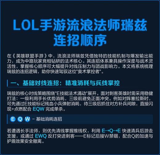 瑞兹连招基础教学怎么学？新手一看就会的按键顺序！